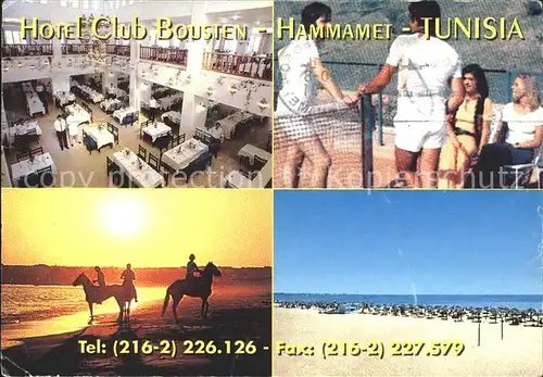Hammamet Hotel Club Bousten Tenniscourt Strand Reiten Kat. Tunesien