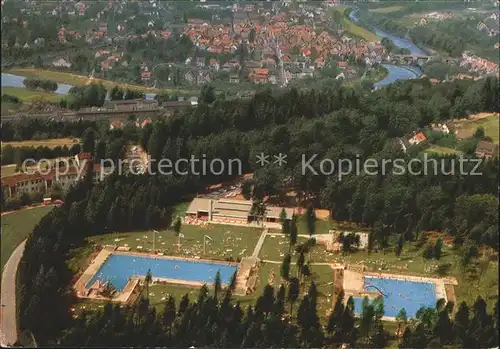 Melsungen Fulda Waldschwimmbad Fliegeraufnahme / Melsungen /Schwalm-Eder-Kreis LKR