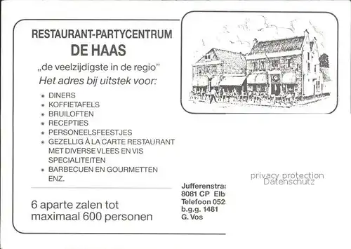 Elburg Restaurant De Haas Kat. Niederlande