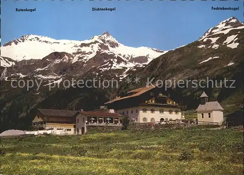 Stubaier Alpen Tauernhaus Rotenkogel Dichtenkogel Fechtebenkogel Kat. Neustift im Stubaital