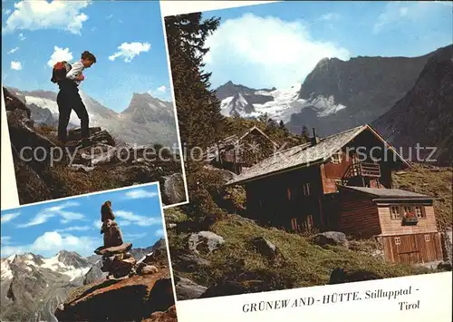 Gruene Wand Huette Keilbachspitze Weg Lapenscharte  Kat. Zillertal