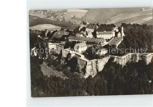 Saechsische Schweiz Festung Koenigstein Fliegeraufnahme Kat. Rathen Sachsen