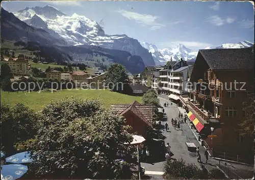 Wengen BE Dorfstrasse Jungfrau Grosshorn Breithorn Kat. Wengen