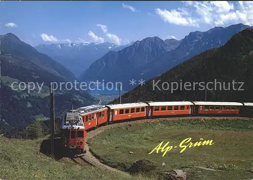Rhaetische Bahn Alp Gruem Puschlav Veltlin  Kat. Eisenbahn