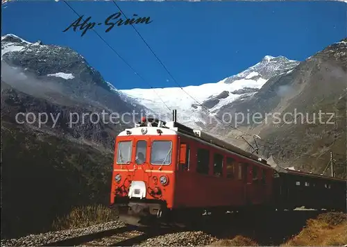 Berninabahn Alp Gruem Paluegletscher  Kat. Eisenbahn