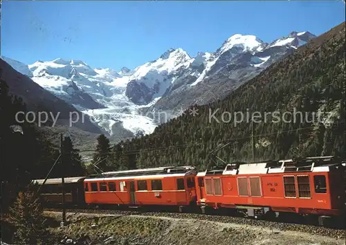 Berninabahn Morteratschgletscher Bellavista Piz Bernina  Kat. Eisenbahn