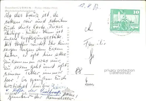 Lubmin Ostseebad Philipp Mueller Heim Reichsbahnerholungsheim / Lubmin /Ostvorpommern LKR