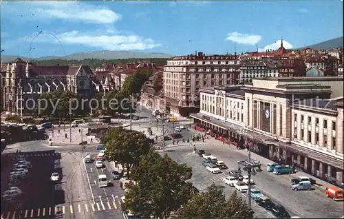 Geneve GE La place La gare de Cornavin et Notre Dame Kat. Geneve