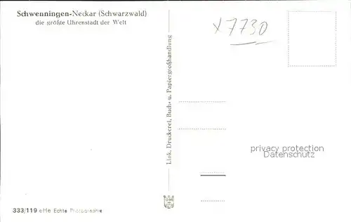 Schwenningen Neckar Uhrenstadt / Villingen-Schwenningen /Schwarzwald-Baar-Kreis LKR