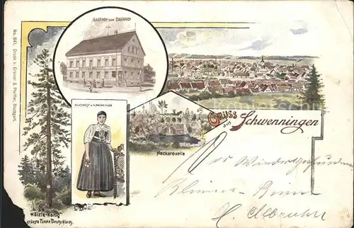 Schwenningen Neckar Neckarquelle Gasthaus Bahnhof Tracht / Villingen-Schwenningen /Schwarzwald-Baar-Kreis LKR