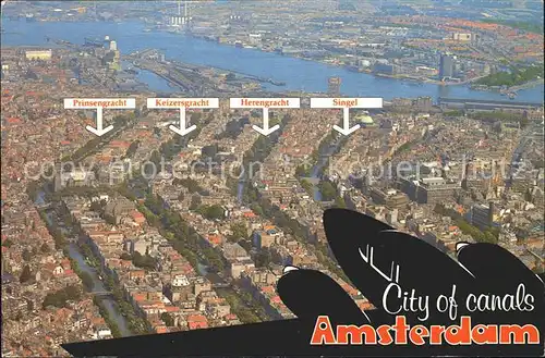 Amsterdam Niederlande Fliegeraufnahme Prinsengracht Keizersgracht Herengracht Singel Kat. Amsterdam