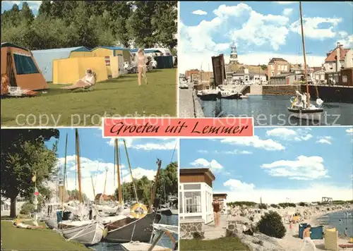 Lemmer Zeltplatz Hafen Boote Strand  Kat. Lemmer