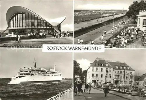 Rostock Warnemuende Gaststaette Teepott Strandpromenade Faehrschiff Warnemuende FDGB Erholungsheim am Alten Strom  Kat. Rostock