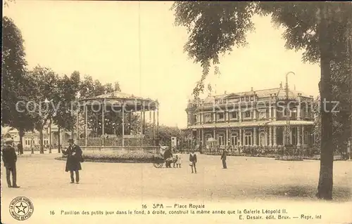 Spa Liege  Place Royale Pavillon des petits jeux dans le fond construit la meme annee que la Galerie Leopold II /  /