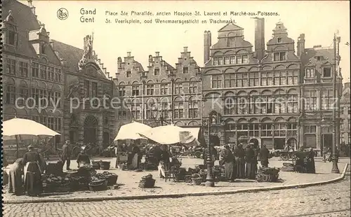 Gand Belgien Place Ste Pharailde ancien Hospice St Laurent et Marche aux Poissons Kat. Gent Flandern