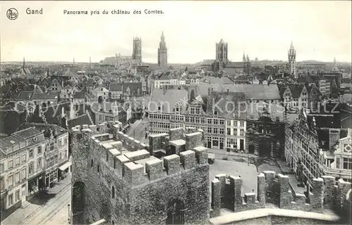 Gand Belgien Panorama pris du chateau des Comtes Kat. Gent Flandern