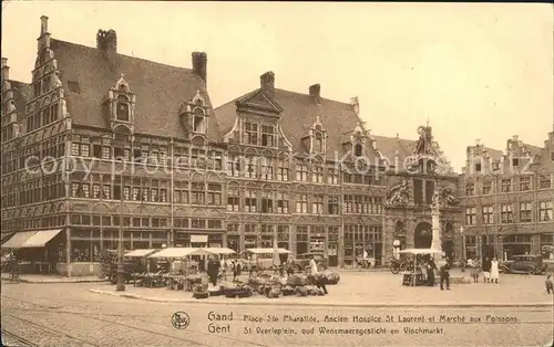 Gand Belgien Place Ste Pharailde Ancien Hospice St Laurent et Marche aux Poissons Kat. Gent Flandern