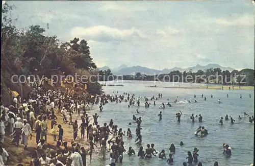 Sri Lanka Pilgrims at the River Kat. Sri Lanka