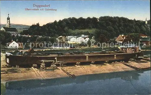 Deggendorf Donau Uferstadt mit Geiersberg / Deggendorf /Deggendorf LKR