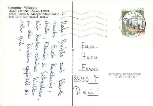 Porto Santa Margherita Camping Villaggio San Francesco Kat. Caorle Venezia