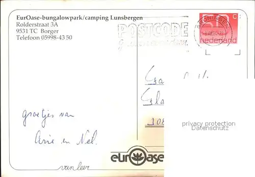 Borger Drenthe EurOase Bungalowpark Camping Lunsbergen Hallenbad Kat. Borger