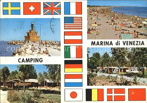 Punta Sabbioni Camping Marina di Venezia Nationalflaggen Kat. Venezia Venedig