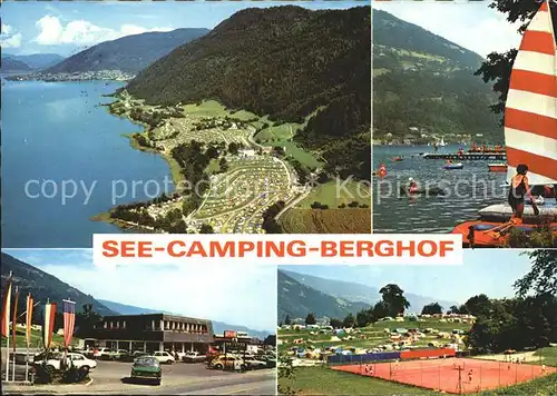 Ossiachersee See Camping Berghof Windsurfing Tennis Fliegeraufnahme Kat. Ossiach