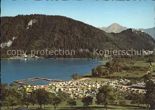 Ossiachersee Campingbad Burgruine Landskron Hotel Lido Mittagskogel Karawanken Kat. Ossiach