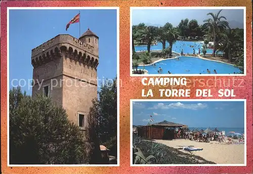 Tarragona Camping La Torre del Sol Miami Playa Swimming Pool Strand Kat. Costa Dorada Spanien