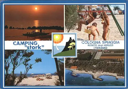 Roseto degli Abruzzi Camping Stork Cologna Spiaggia Abendstimmung Fliegeraufnahme