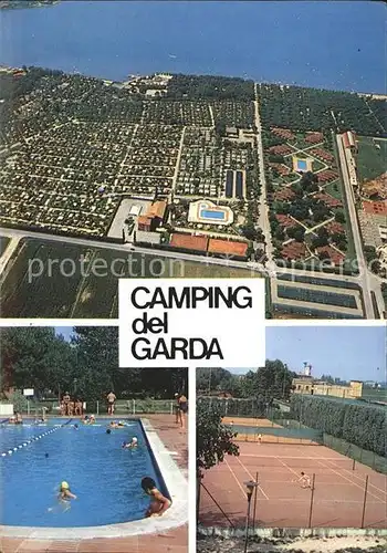 Peschiera Camping del Garda Fliegeraufnahme Swimming Pool Tennis Kat. Lago di Garda Italien