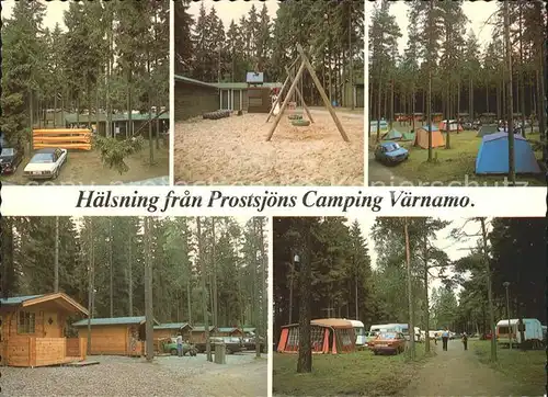 Vaernamo Haelsning fran Prostsjoens Camping Kinderspielplatz Kat. Schweden