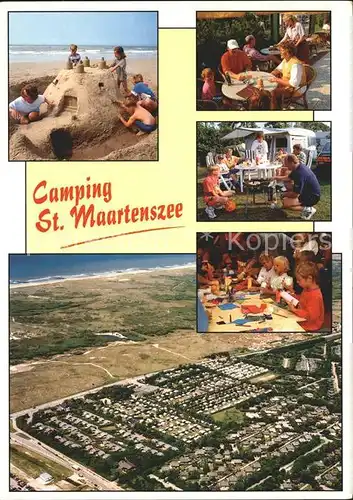 St Maartenszee Camping Strand Sandburg Fliegeraufnahme Kat. Sint Maartenszee