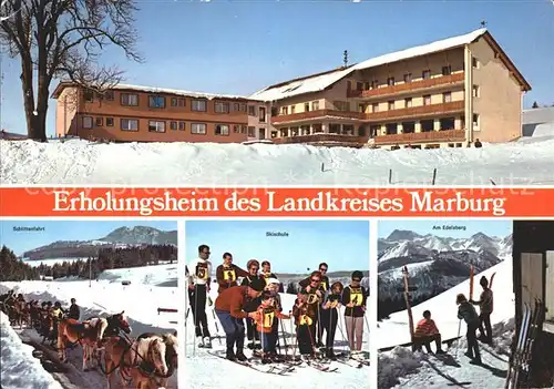 Maria Rain Allgaeu Erholungsheim Lkr Marburg Biedenkopf Schlittenfahrt Skischule Alpenpanorama Kat. Mittelberg Oy