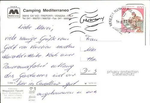 Treporti Cavallino Camping Mediterraneo Schwimmbad Strand Kat. Cavallino Treporti