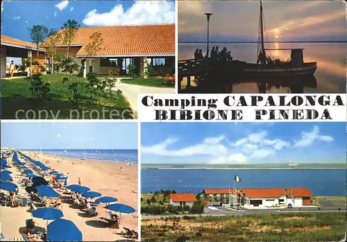 Bibione Camping Capalonga Bibione Pineda Strand Fischerboot Kat. Italien