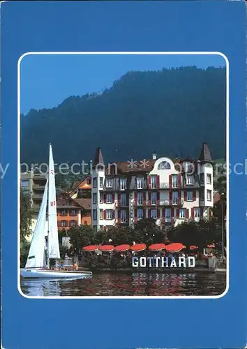 Weggis LU Vierwaldstaettersee Hotel Gotthard See Segelboot Kat. Weggis
