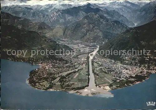 Ascona TI Fliegeraufnahme Locarno Monte Bre Cardada Kat. Ascona