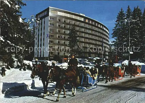 Arosa GR Hotel Alexandra Palace Pferdeschlittenfahrt Kat. Arosa