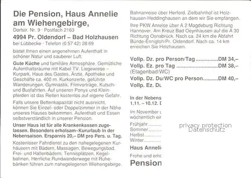 Bad Holzhausen Luebbecke Pension Haus Annelie Kat. Preussisch Oldendorf