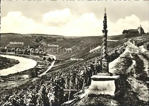 Vogelsburg Volkach Mainschleife mit Fuerstenberg Kirchberg Lump Eulengrube Monument Kat. Volkach