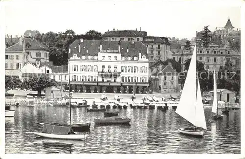 Lausanne Ouchy Hotel d'Angleterre Segelboot / Lausanne /Bz. Lausanne City