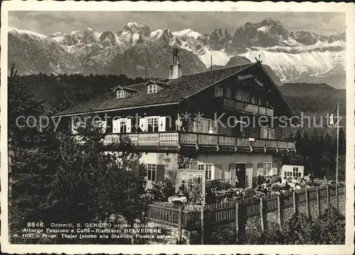 San Genesio Bozen Albergo Ristorante Belvedere  Kat. Jenesien