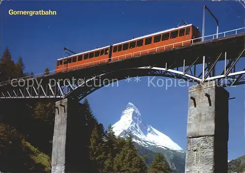 Gornergratbahn Zermatt Findelbachbruecke Matterhorn  Kat. Gornergrat