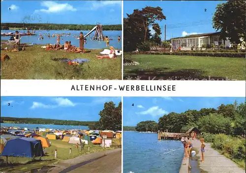Werbellinsee Altenhof Badestelle Suesser Winkel FDGB Erholungsheim Strandpavillon Campingplatz Suesser Winkel  Kat. Schorfheide