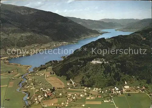 Ossiachersee Ruine Landskron Fliegeraufnahme Kat. Ossiach