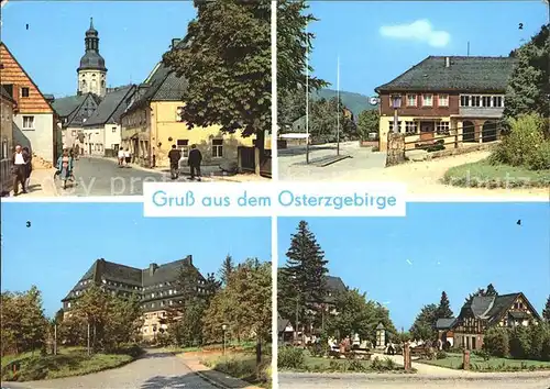 Erzgebirge Region Geising Hauptstr Kipsdorf Bahnhof Altenberg Sanatorium Raupennest Oberbaerenburg Platz der Republik Kat. Annaberg