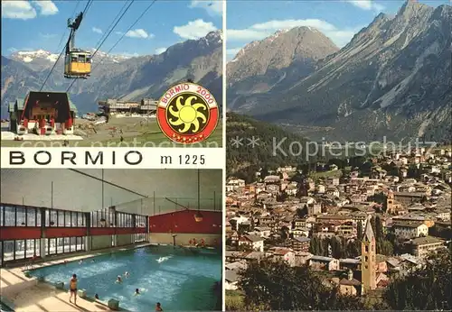 Bormio Luftseilbahn Hallenbad Ortsansicht Kat. Italien