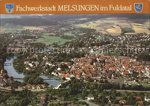 Melsungen Fulda Fuldatal Fliegeraufnahme / Melsungen /Schwalm-Eder-Kreis LKR