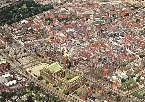 Kobenhavn fra Luften med Raadhuset Kat. Kopenhagen